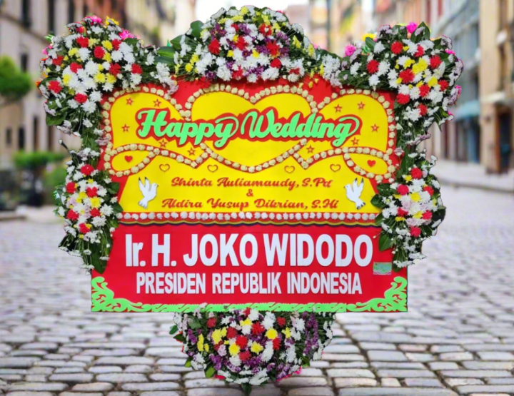 Bunga Papan Happy Wedding Grand Yellow - XUIY